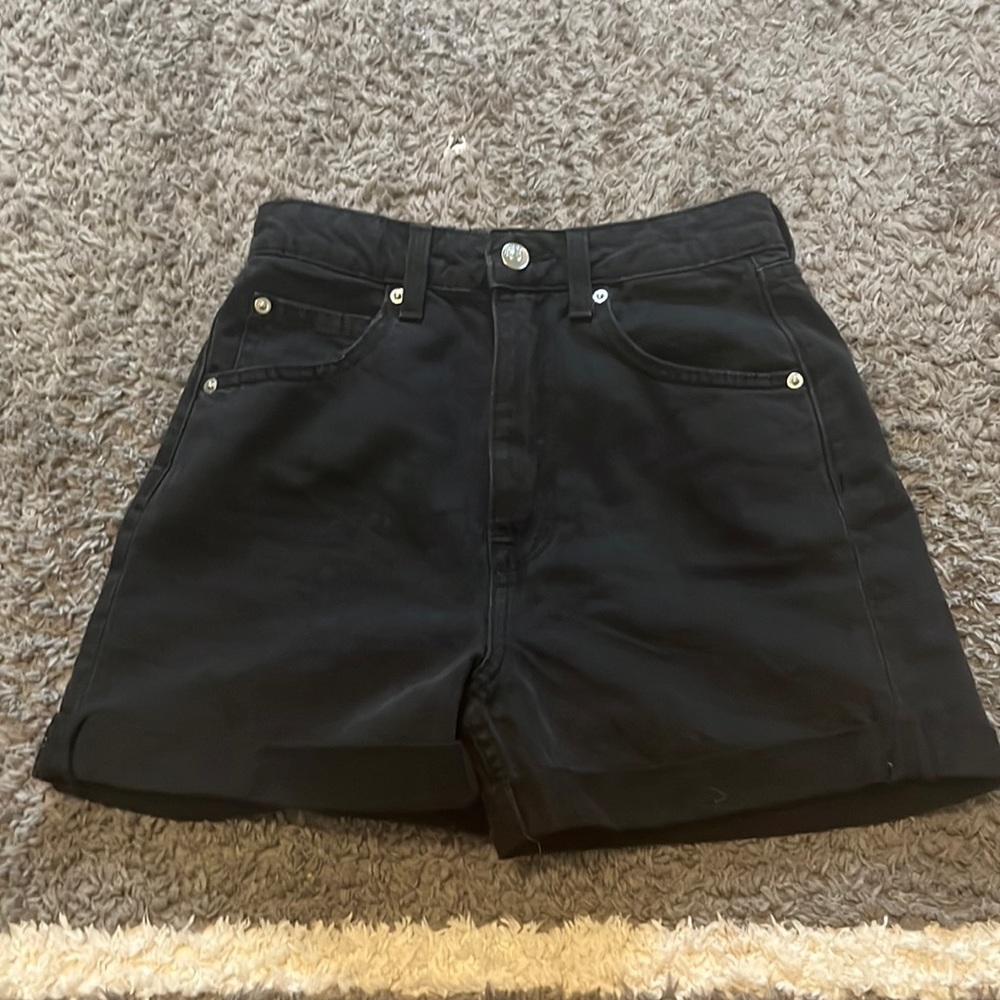 black jean shorts - size 2
